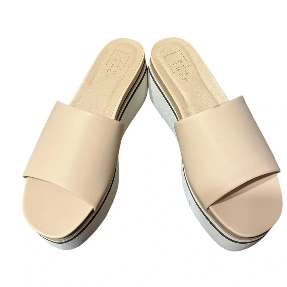 ShuShop Jade Nude Platform Sandals Size 7.5 New In Box